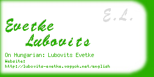 evetke lubovits business card